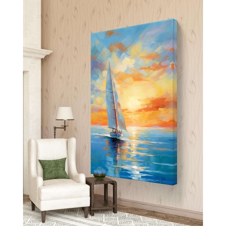 תמונה מודרנית סירת מפרש קנבס כותנה מקצועי דגם 1010231