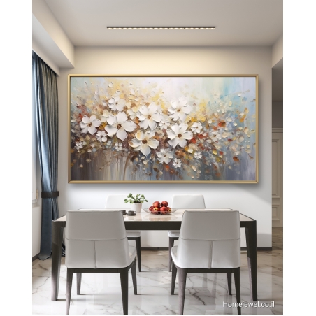 תמונת קנבס פרחים עם או בלי מסגרת לפינת אוכל דגם 299236