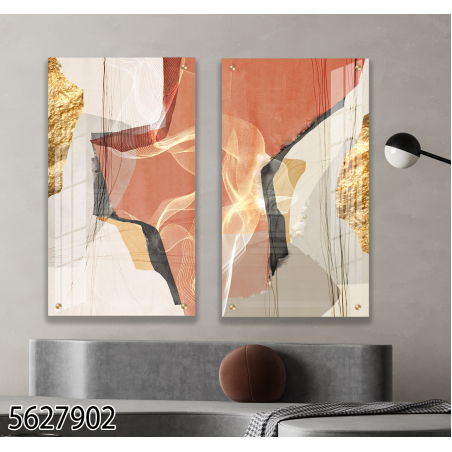 זוג תמונות זכוכית לסלון  או למשרד דגם 5627902