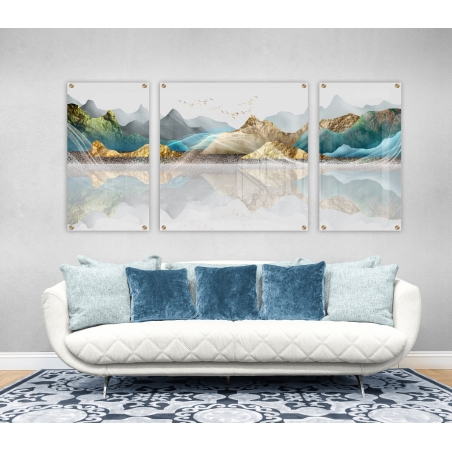 תמונה מחולקת לסלון מודפסת על זכוכית דגם G344980