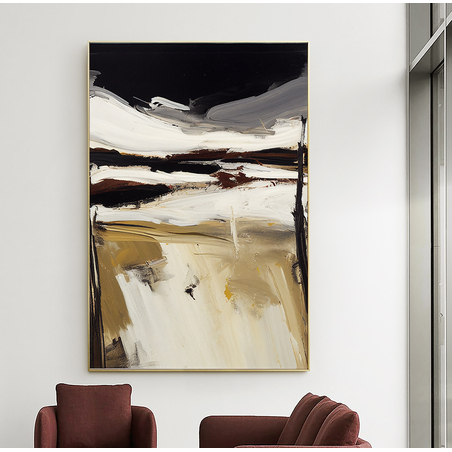 תמונה לסלון או למשרד מודפסת על קנבס כותנה אבסטרקט-מודרני דגם 32021013