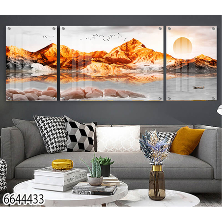 תמונה מחולקת לסלון מודפסת על זכוכית דגם 6644433