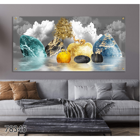 תמונה מיוחדת אבסטרקט בהדפסה ישירה על זכוכית דגם-78345