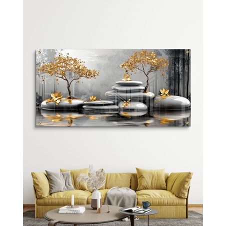 תמונת זכוכית בסגנון עצים תלת מימד 