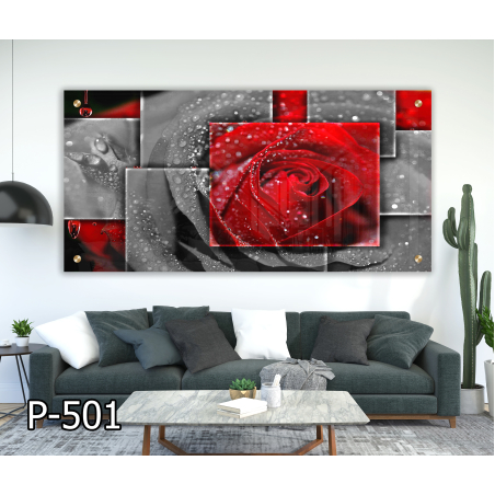 תמונת זכוכית מעוצבת בסגנון מודרני  למשרד או לסלון דגם P-501