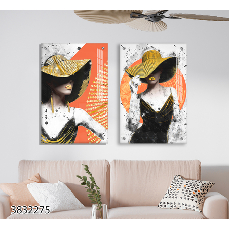 זוג תמונות  בהדפסה ישירה על זכוכית דגם 3832275