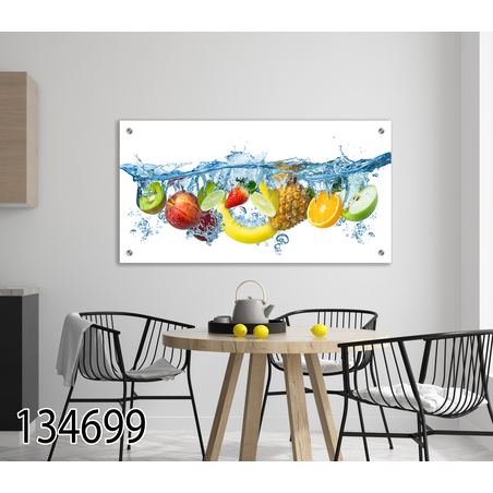 תמונה מעוצבת תלת מימד למטבח\פינת אוכל מודפסת על זכוכית דגם 134699