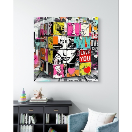 תמונת קנבס מרובעת בסגנון גרפיטי 