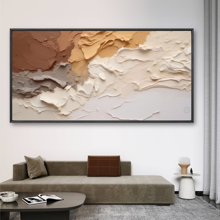 תמונת קנבס איכותית לסלון סגנון אבסטרקט גווני חום דגם - A30022