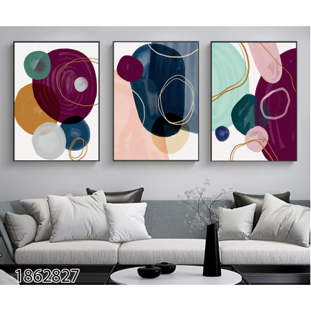 שלשה על קנבס מתוח וממוסגר לחדר השינה או לסלון דגם 1862827