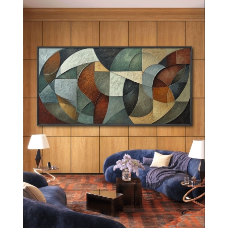 תמונת קנבס לסלון בסגנון גיאומטרי מודרני 