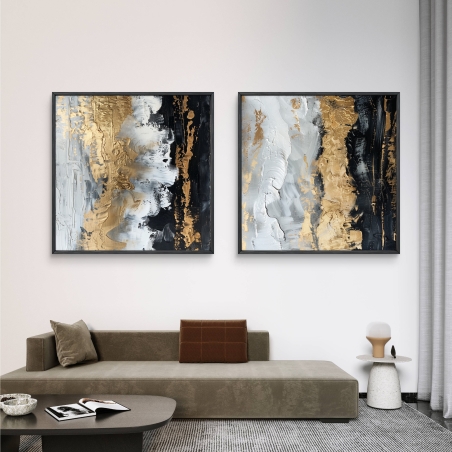 זוג תמונות מרובעות בסגנון אבסטרקט 