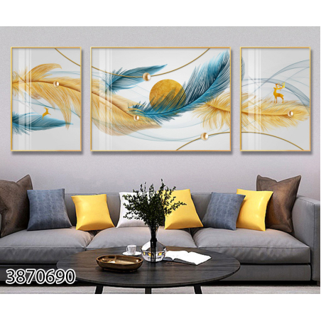 תמונה מחולקת לסלון בעיצוב נורדי מופשט  דגם 3870690