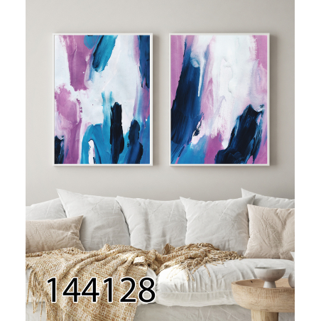 זוג תמונות  לסלון או לחדר השינה מודפסות על בד כותנה אומנותי דגם  144128