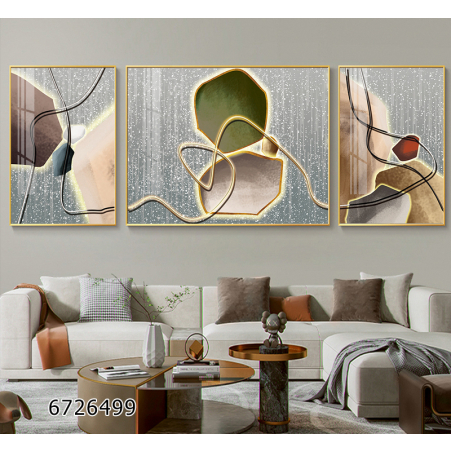 תמונה מחולקת לסלון בעיצוב מופשט מודרני דגם 6726499
