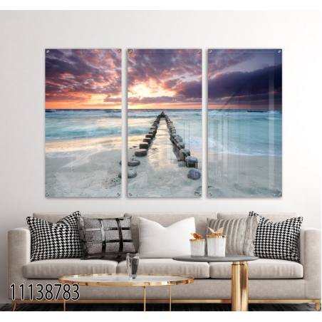 סט שלישייה מקורי מודפס על זכוכית מחוסמת דגם 11138783