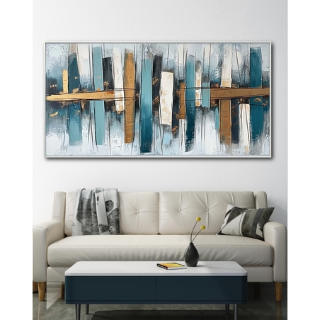 תמונת קנבס לסלון בסגנון אבסטרקט גאומטרי 