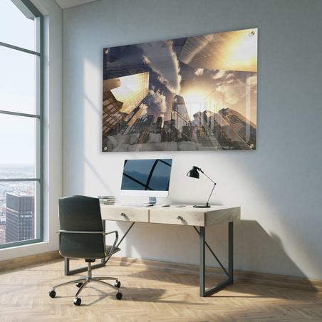 תמונת זכוכית מעוצבת לסלון או למשרד דגם  19949870