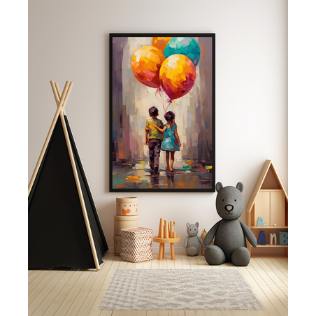 תמונה מקורית לחדר ילדים  עם בלונים דגם- 408236