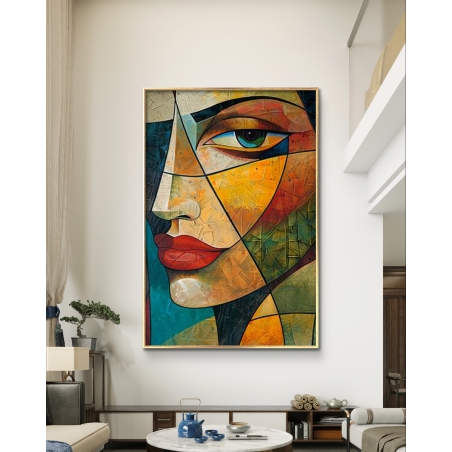 תמונת קנבס לסלון בסגנון דמויות וגאומטריה 