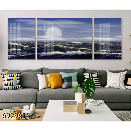 תמונה מחולקת לסלון בעיצוב מופשט מודרני דגם 6929615