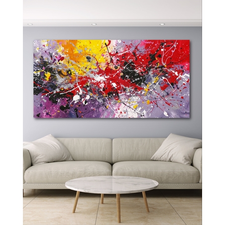 תמונת קנבס צבעונית לסלון בסגנון אבסטרקט 