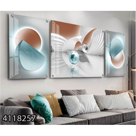 תמונה מחולקת לסלון מודפסת על זכוכית דגם 4118257