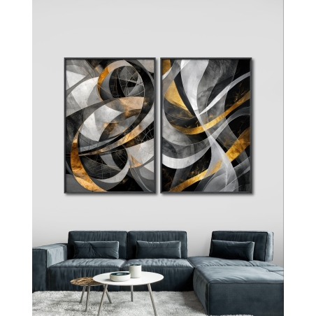 זוג תמונות על בד כותנה 