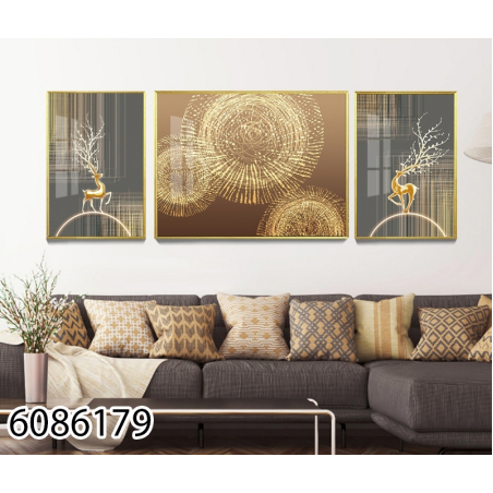 תמונה מחולקת לסלון בעיצוב מופשט מודרני דגם 6086179