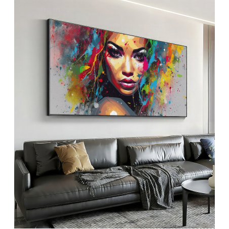 תמונת קנבס של אישה צבעונית מודרנית דגם 662326