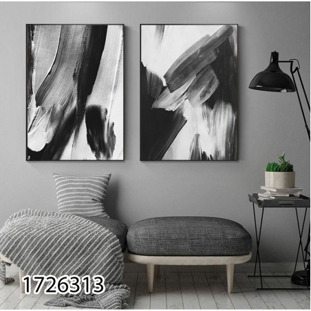 זוג תמונות  לסלון או לחדר השינה מודפסות על בד כותנה אומנותי דגם  1726313
