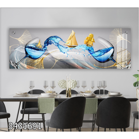 תמונת זכוכית תלת מימד פנורמית מיוחדת לפינת אוכל או למטבח  דגם-3431691