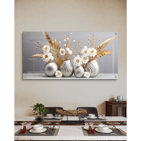 תמונת זכוכית לסלון בסגנון גאומטרי 