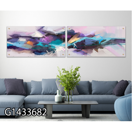 זוג תמונות זכוכית לרוחב לסלון דגם G1433682