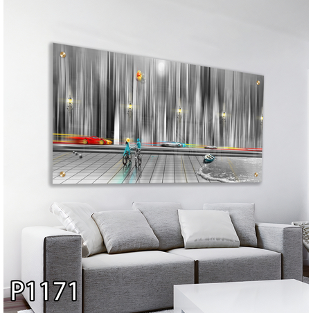 תמונת זכוכית   לחדר שינה למטבח או לסלון  דגם P1171