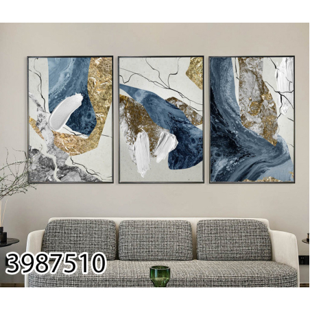 שלשה על קנבס מתוח וממוסגר לחדר השינה או לסלון דגם 3987510