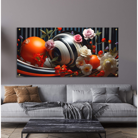 תמונת זכוכית תלת מימד לפינת אוכל או לסלון דגם-609231