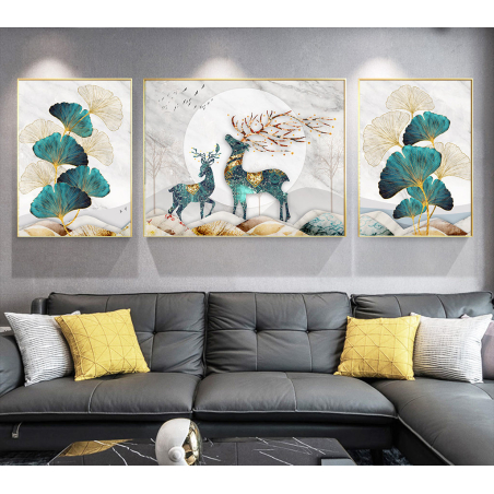 תמונת אבסטרקט מחולקת לסלון על קנבס עם אפשרות לחיפוי זכוכית דגם 228364