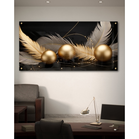 תמונת זכוכית לסלון או למשרד בסגנון גאומטרי 