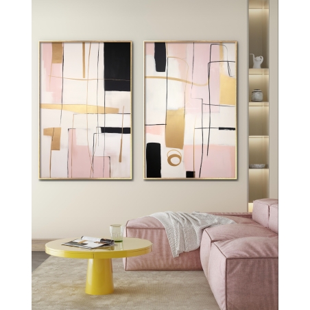 זוג תמונות על בד כותנה לסלון מודרני דגם 17112310