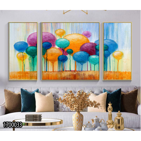 תמונה לסלון מודפסת על קנבס כותנה מחולקת דגם  1700033