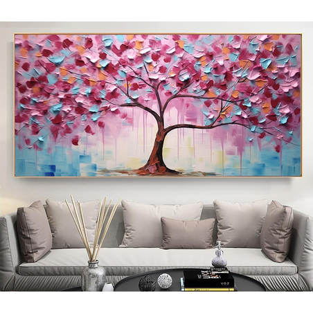 תמונת קנבס אבסטרקט מודרני עץ צבעוני דגם 262314