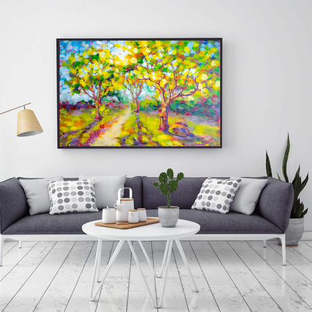 תמונה לסלון או למשרד מודפסת על קנבס כותנה אבסטרקט-מודרני דגם 21657615-2