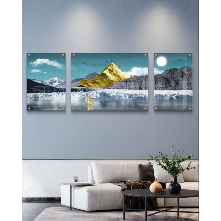 תמונת זכוכית מחולקת לסלון 