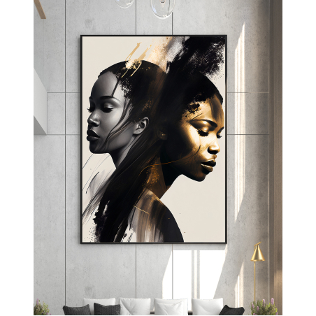 תמונה לסלון או למשרד מודפסת על קנבס כותנה אבסטרקט-מודרני דמויות דגם 230017