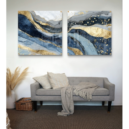 זוג תמונות זכוכית מרובעות 