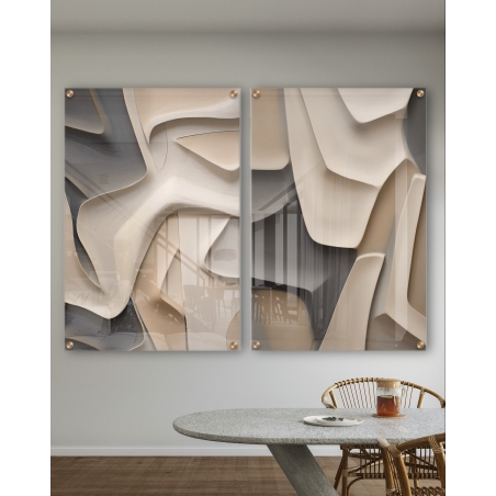 זוג תמונות זכוכית מיוחדות לפינת אוכל או לסלון דגם 1711232