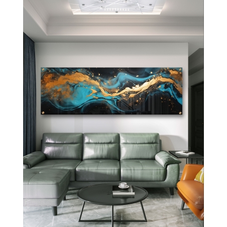 תמונת זכוכית תלת מימד פנורמית מיוחדת לסלון 