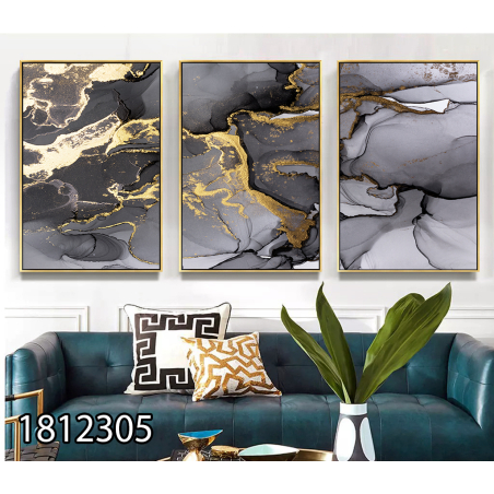 שלשה על קנבס כותנה!! מתוח וממוסגר לסלון או למשרד דגם 1812305