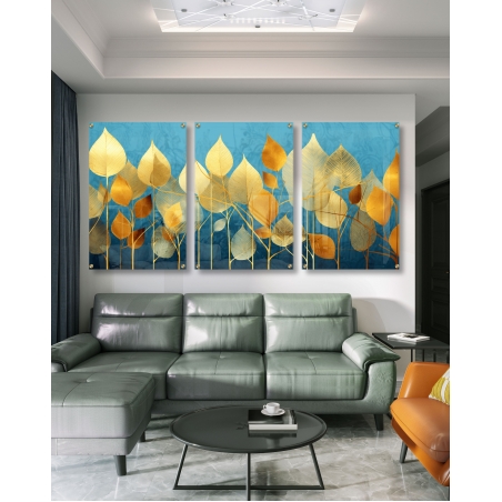 שלישיית תמונות לפינת אוכל או לסלון מודפסות על זכוכית דגם 259233